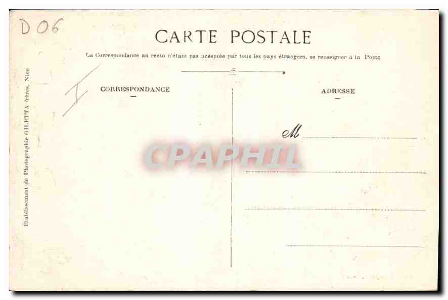 CPA Cannes Palmiers Square Merimee  — Verso