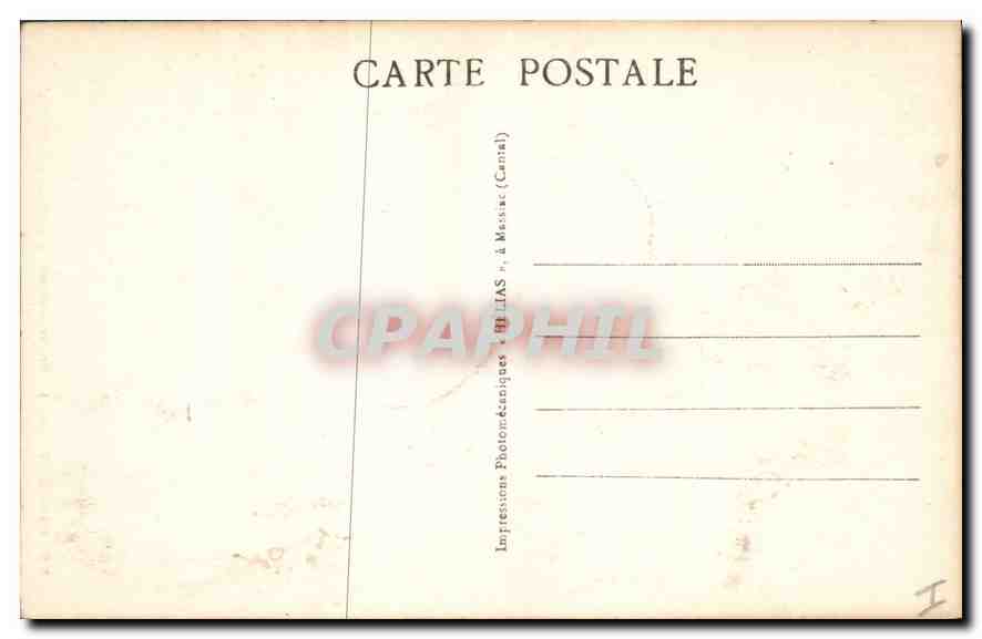 CPA Vic sur Cere Cental Promenade ombragee sur la ronte de Raulhac  — Rückseite