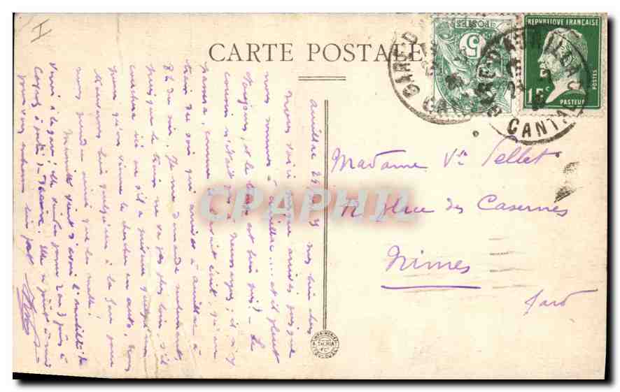 CPA Cantal Vic sur Cere Le Pas de Cere  — Rückseite