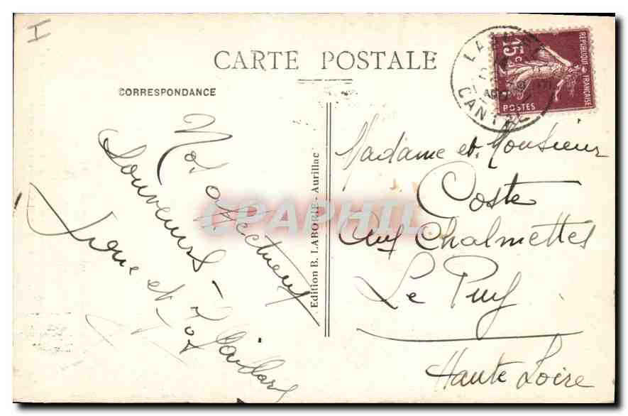 CPA Le Cantal Pittoresque Vallee de Mandailles Pont de St Cirgues de Jordane  — Rückseite
