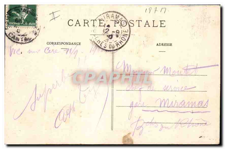 CPA Le Cantal Pittoresque Passage dangereux sur la Route de Pierrefort a Laussac  — Rückseite