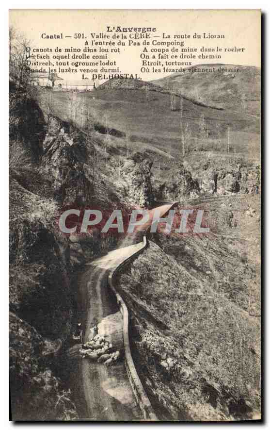 CPA L'Auvergne Vallee de la Cere La route du Lioran 