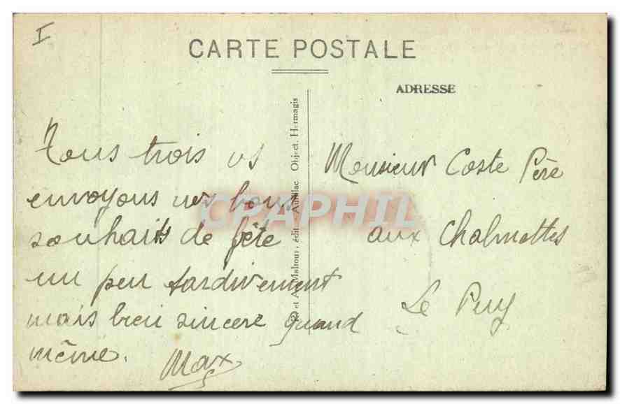 CPA Le Cantal Pittoresque Route de St Flour a Chaudesaigues  — Rückseite