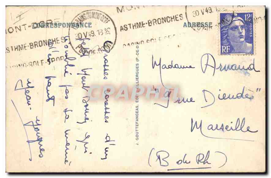 CPA L'Auvergne Buron au pied du Sancy  — Rückseite