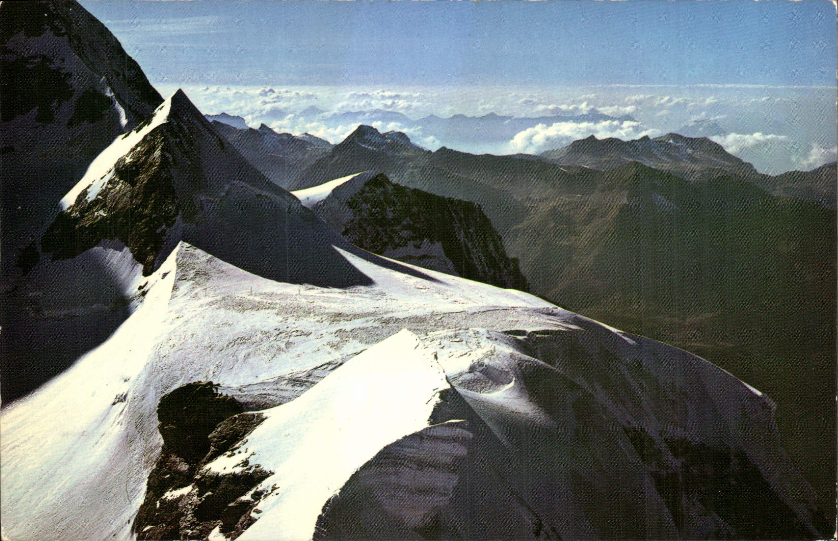 CPA Jungfraujoch 3454 m 11333 ft Ausblick vom phinx Observatorium mit Mathildenspitze 