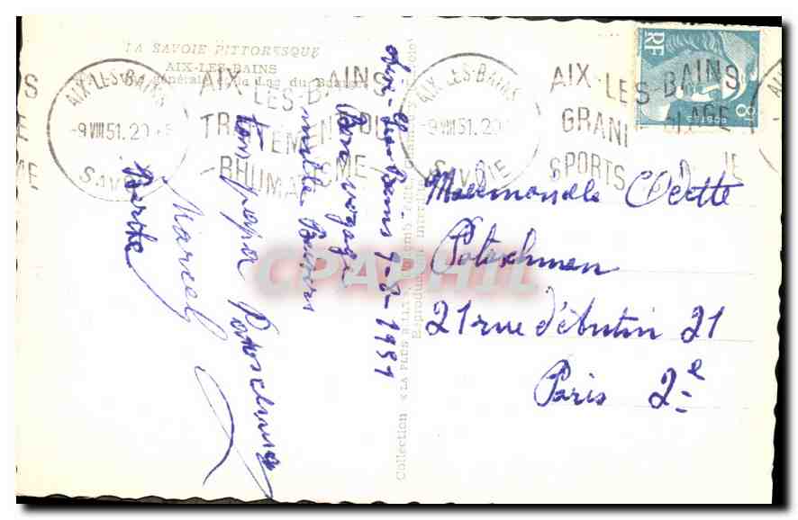 CPA Aix les Bains Vue generale  — Rückseite