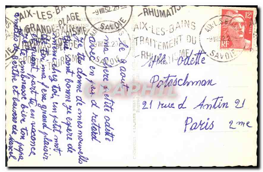 CPA Aix les Bains  — Rückseite
