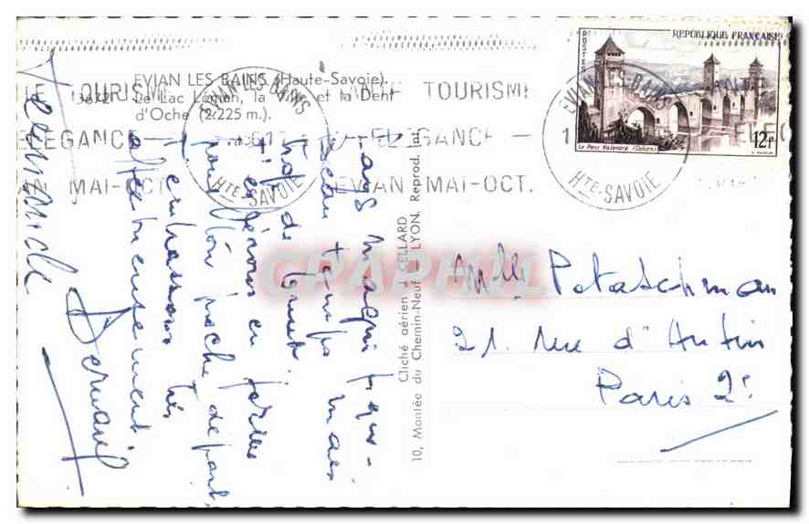 CPA Evian les Bains Haute Savoie  — Verso