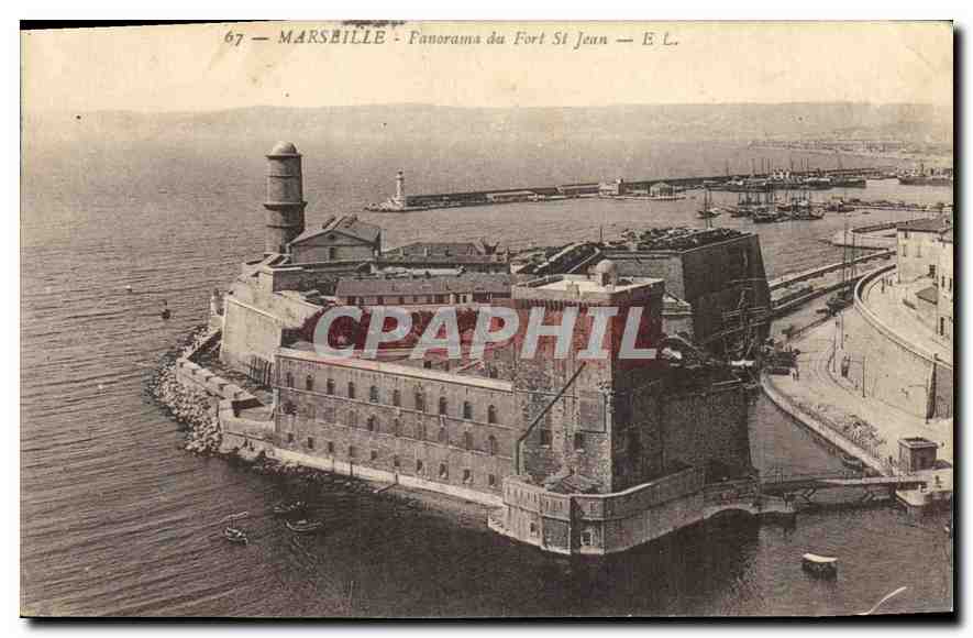 CPA Marseille Panorama du Fort St Jean 