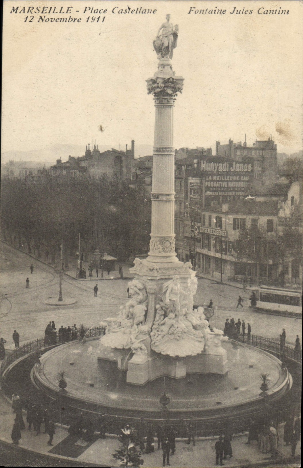 CPA Marseille Place Castellane Fontaine Jules Cantini 12 Novembre 1911 