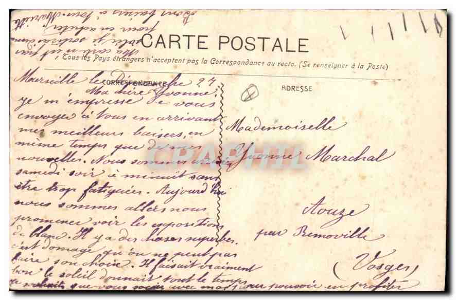 CPA Marseille ND de la Garde  — Rückseite