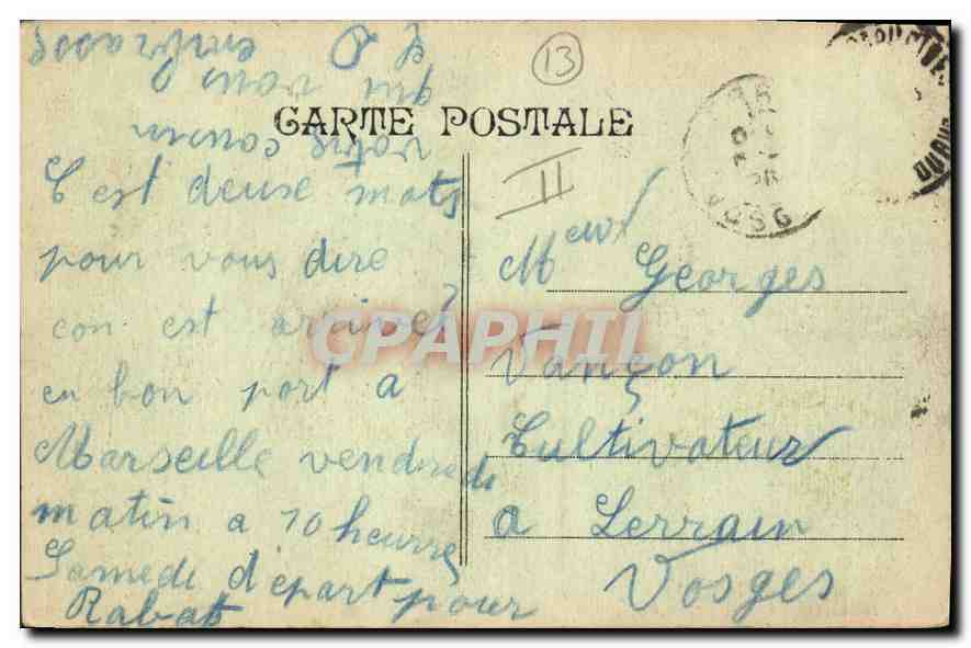 CPA Marseille Quai des Belges  — Verso