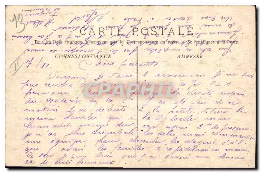 CPA Marseille Le Vieux Port et ND de la Garde  — Verso