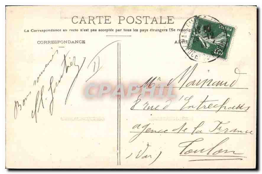 CPA Marseille Le Vieux Port  — Verso