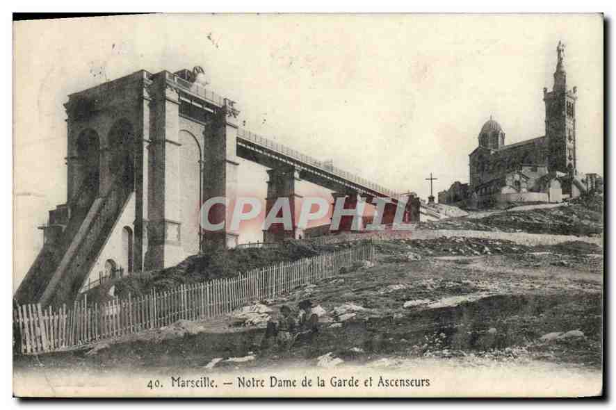 CPA Marseille Notre Dame de la Garde et Ascenscurs 