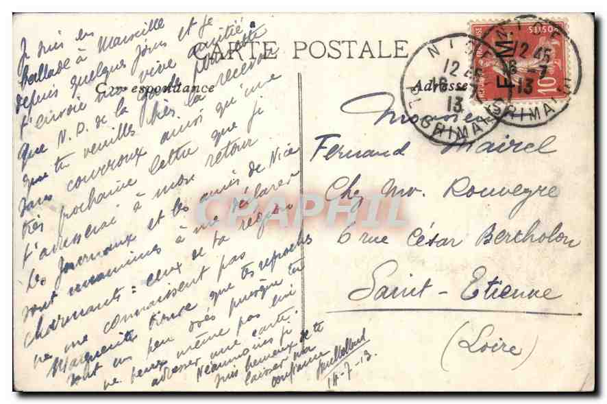 CPA Marseille Notre Dame de la Garde et Ascenscurs  — Rückseite