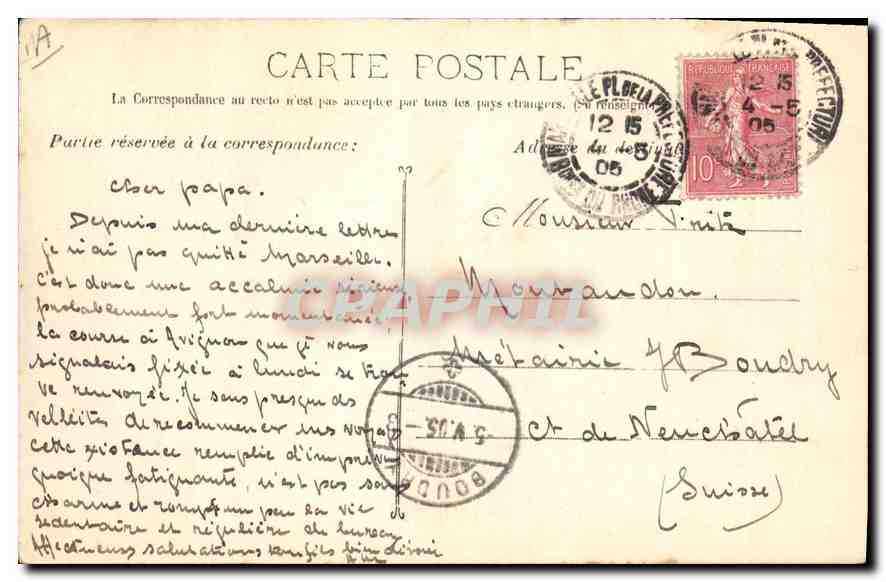 CPA Vue Generale de la Joliette  — Rückseite