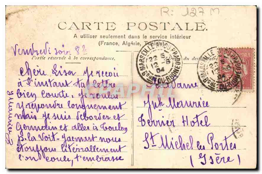 CPA Marseille L'Obelisque de la place Castellane  — Rückseite