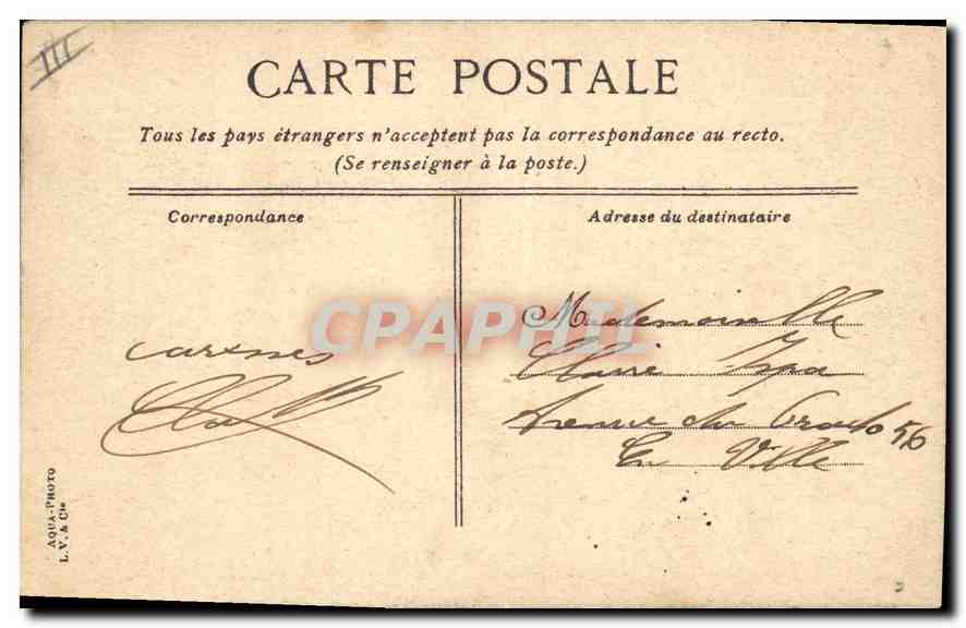 CPA Marseille les service au Passage dans le Vieux Port  — Rückseite
