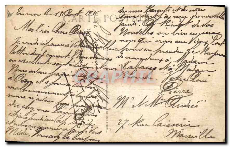 CPA Marseille Bassins de la Joliette et la Cathedrale  — Verso