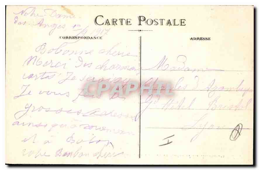 CPA Marseille ND de la Garde et les Ascenseurs  — Rückseite