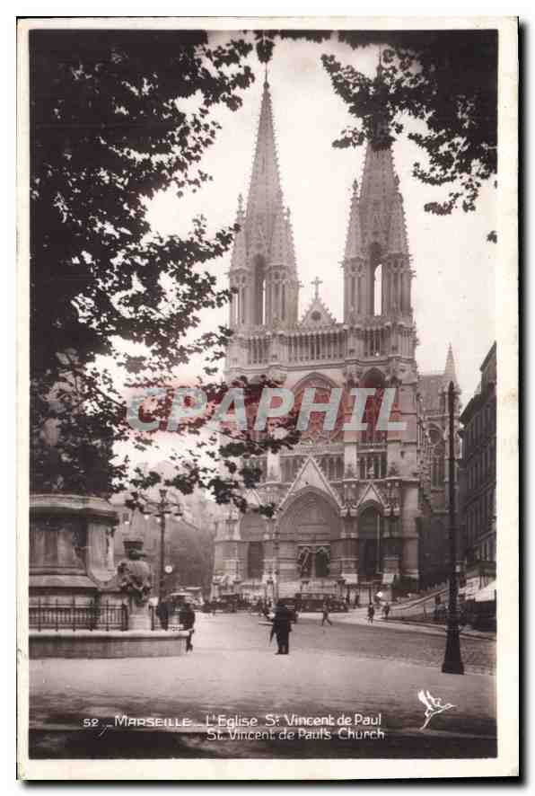 CPA Marseille L'Eglise St Vincent de Paul 