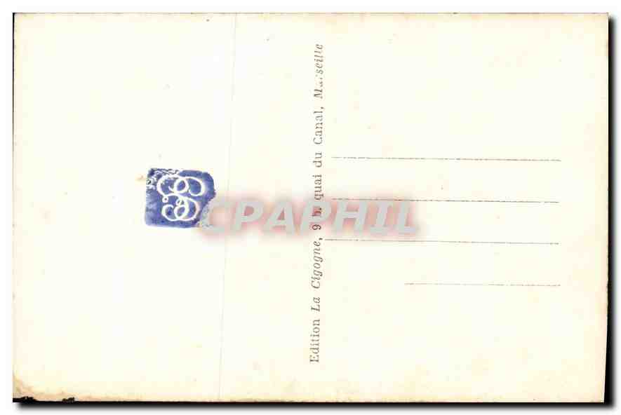 Marsella - La Plaza Castellane y la Fuente Cantini — Edición La Cigogne — Reverso