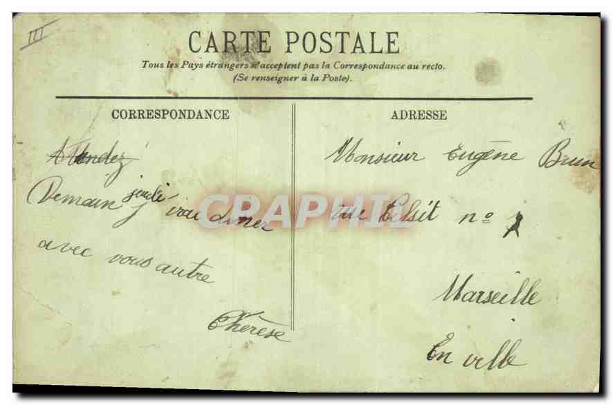 Marseille — Le Boulevard Dugommier — LL. Cherchez à vous connaître personne — Verso