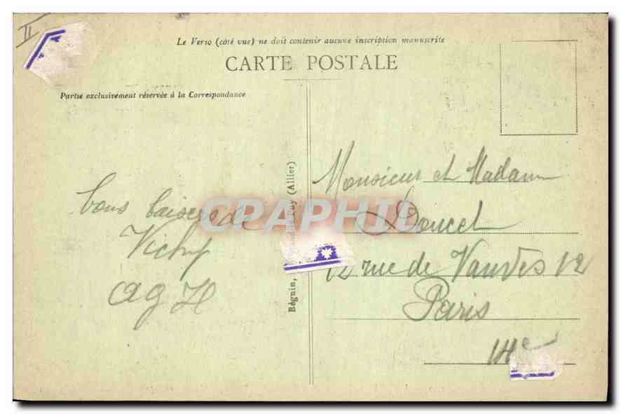 CPA Vichy Souce de l'Hopital Temperature 31  — Rückseite