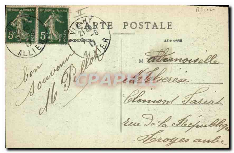 CPA Vichy Pavillon de la Source des Celestins  — Verso