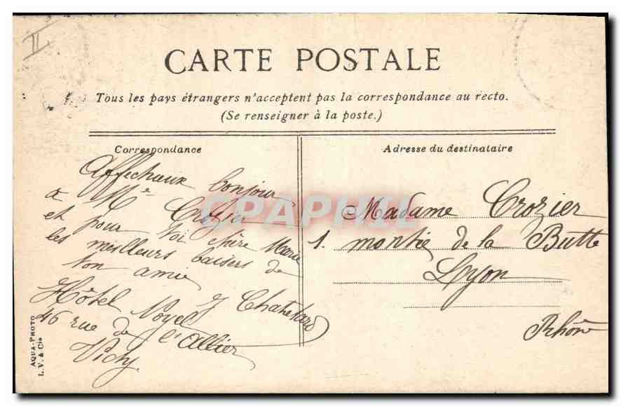 CPA Vichy Le Parc des Celestins  — Verso