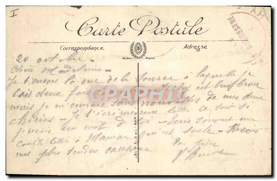 CPA Vichy La Source de l'Hopital  — Verso