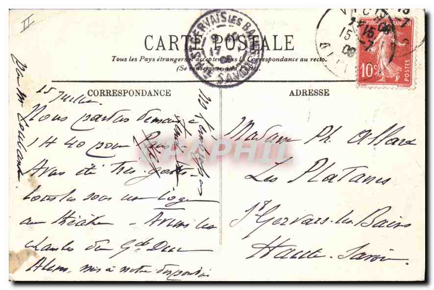 CPA Vichy Le Pavillon de la Source des Celestins  — Verso