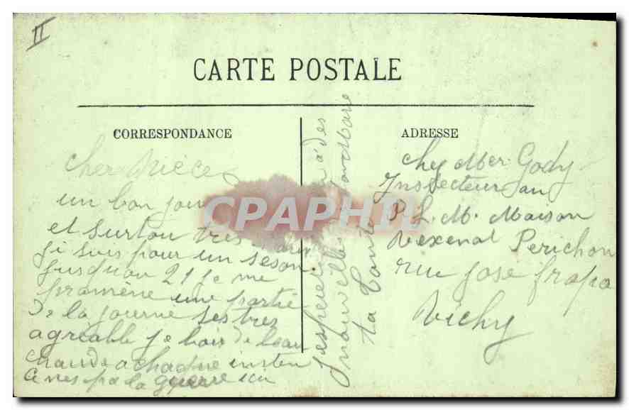 CPA Vichy Un coin du Parc de la Source de l'Hopital  — Rückseite