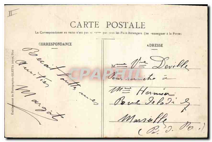 CPA Vichy Le Parc et la Galerie Promenois  — Rückseite