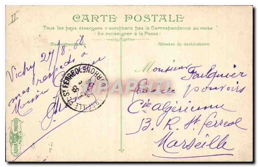CPA Vichy l'entree dunouvel Etabl Thermal  — Rückseite
