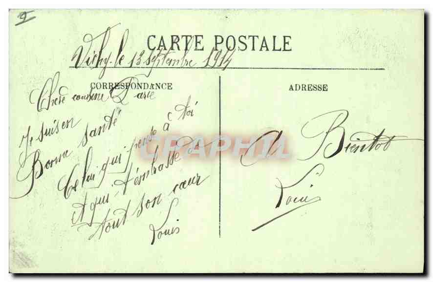 CPA Vichy Le Pavillon de la Source des Celestins  — Verso
