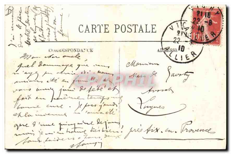CPA Vichy Le Pavillon de la Source des Celestins  — Rückseite