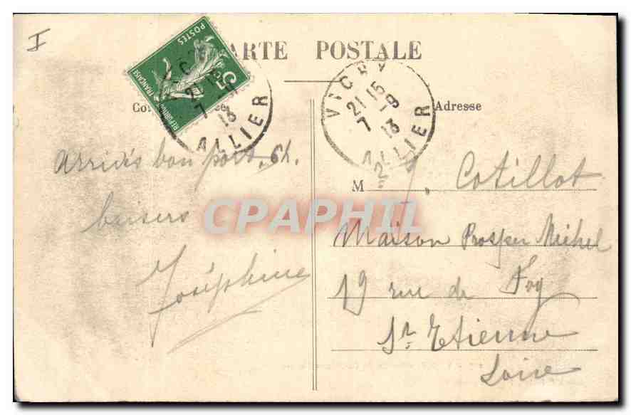 CPA Vichy Grotte du Parc des Celestins  — Verso