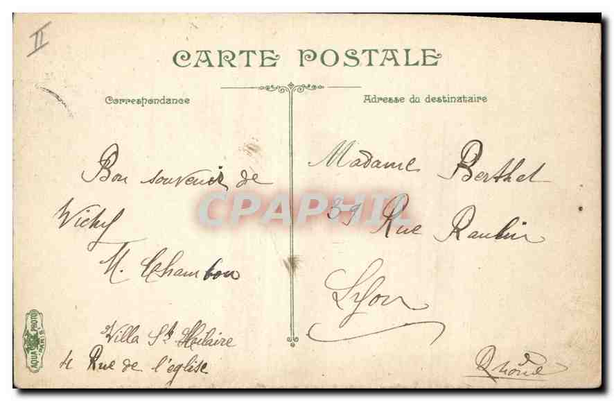 CPA Vichy L'entree du nouvel etablissement thermal — Rückseite