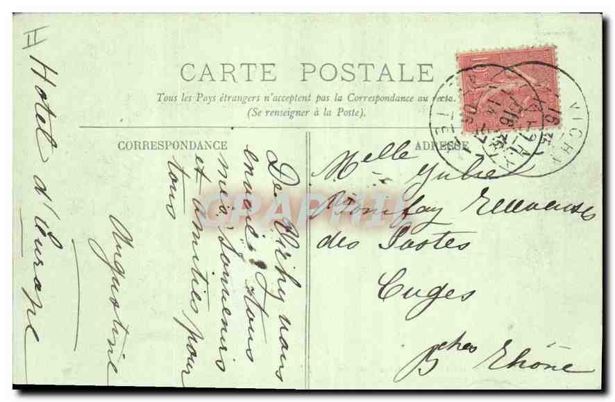 CPA Vichy Sources Chomel et Grande Grille  — Rückseite