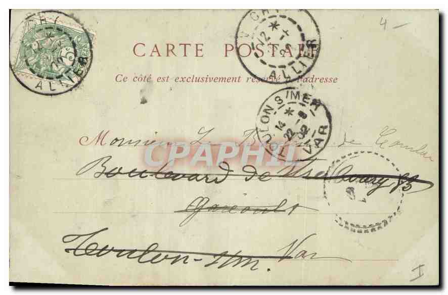 CPA Vichy Le Parc  — Verso