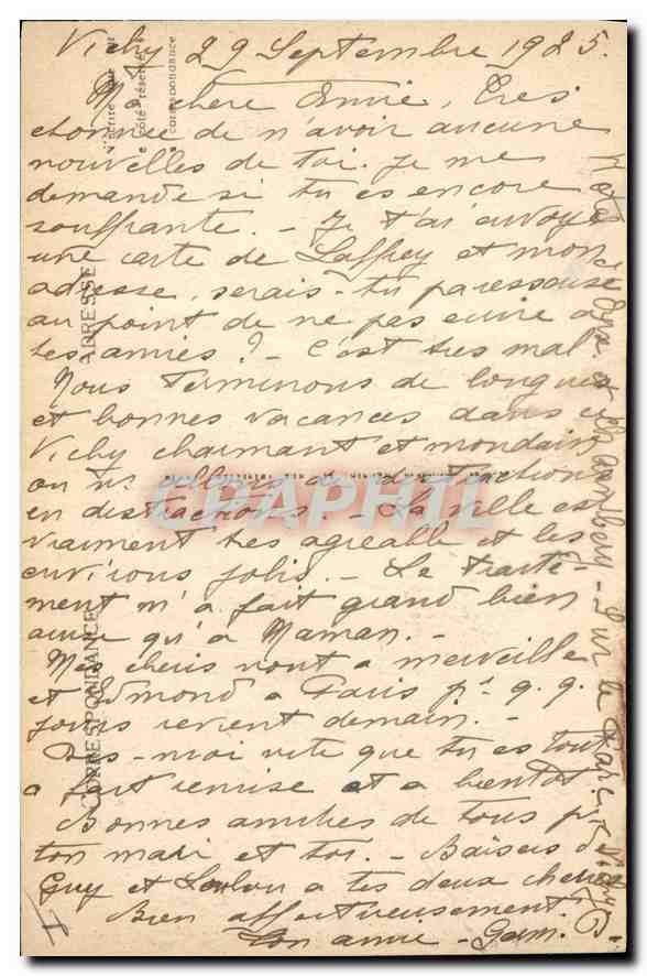 CPA Vichy Un coin du Casino  — Verso