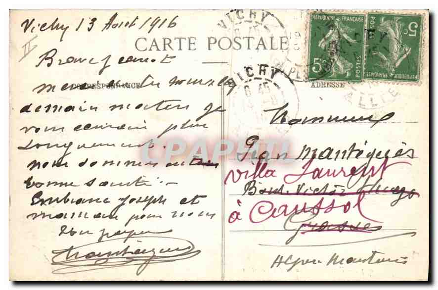 CPA Vichy Source des Celestins  — Verso