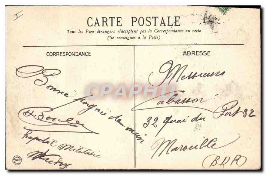 CPA Vichy La Terrasse du Casino  — Verso