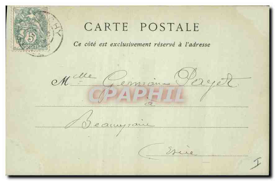 CPA Environs de Vichy Le Chateau de Busset  — Verso