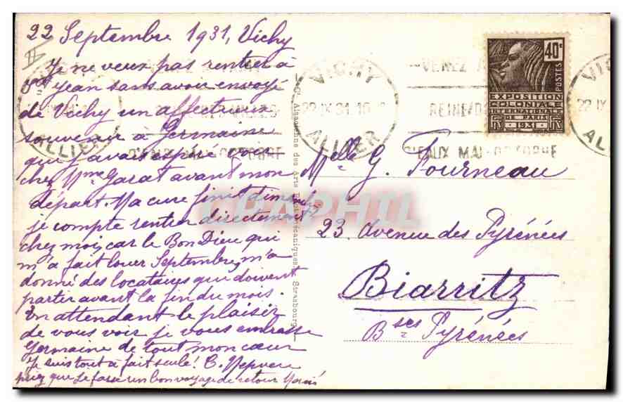 CPA Vichy Source Chomel  — Verso