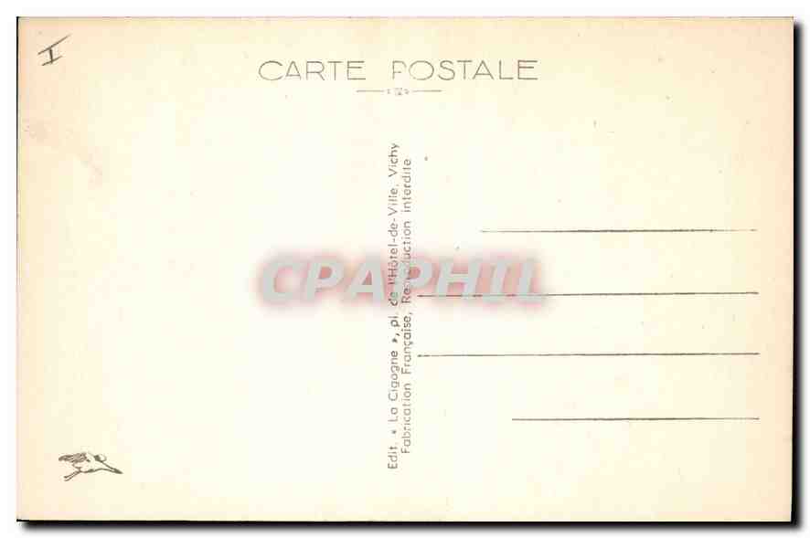 CPA Vichy Etablissement Thermal de 1 classe Entree principale  — Rückseite