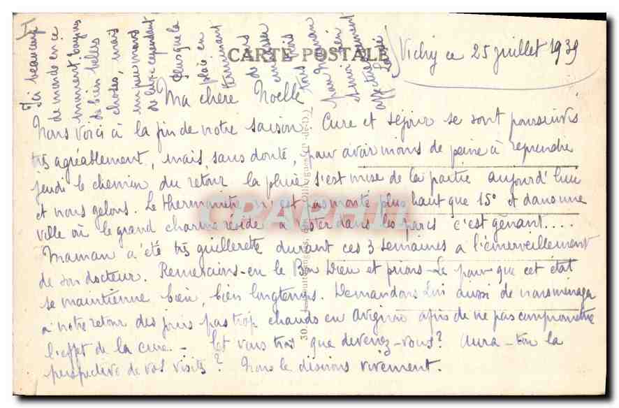 CPA Vichy Le Casino illumine  — Rückseite