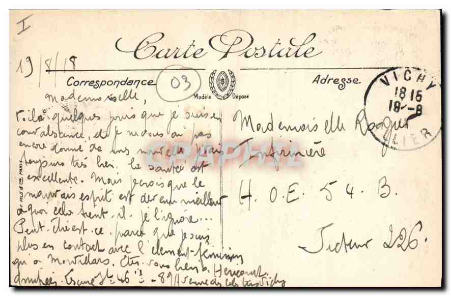 CPA Vichy Le Pavillon de la Source des Celestins  — Verso